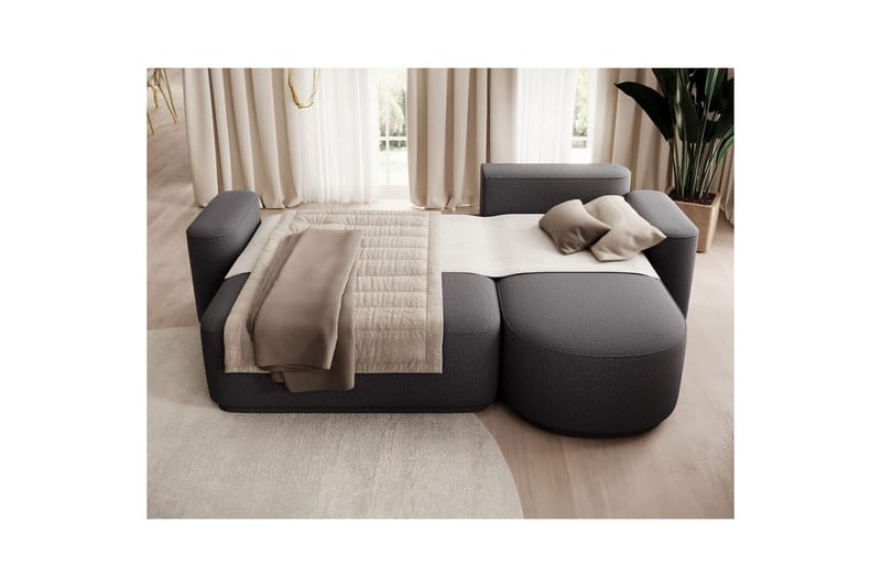 Kulmasohva Eltap Aurumm 285x92x180 cm - Enjoy 05, Tummanharmaa, Oikea - Huonekalut - Sohva - Vuodesohva