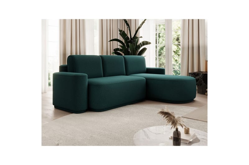 Kulmasohva Eltap Aurumm 285x92x180 cm - Enjoy 35, Vihreä, Oikea - Huonekalut - Sohva - Vuodesohva