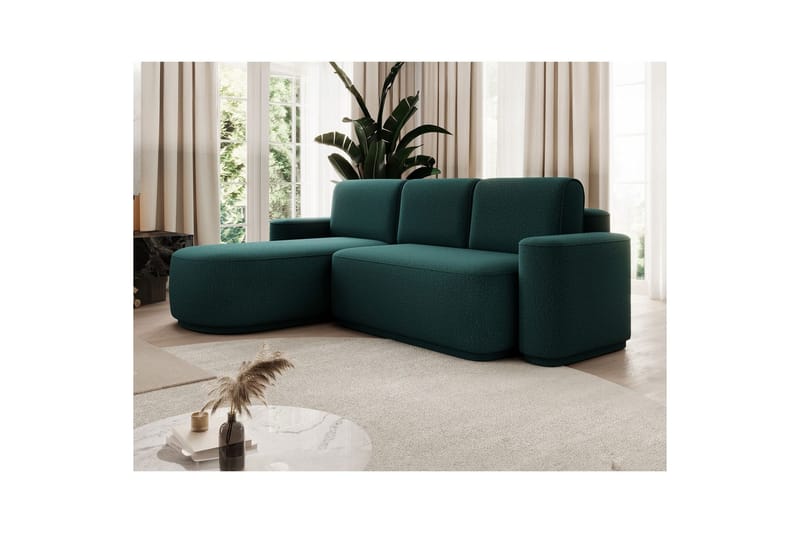 Kulmasohva Eltap Aurumm 285x92x180 cm - Enjoy 35, Vihreä, Vasen - Huonekalut - Sohva - Vuodesohva