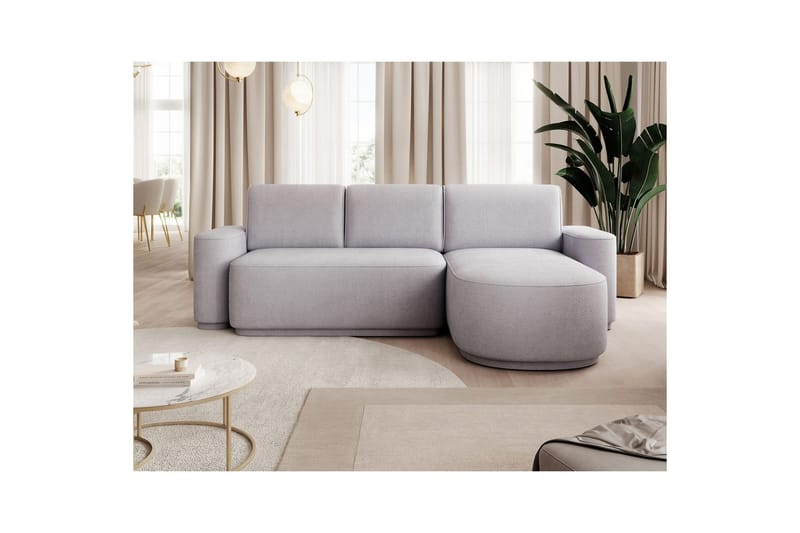 Kulmasohva Eltap Aurumm 285x92x180 cm - Touch 03, Vaaleanharmaa, Oikea - Huonekalut - Sohva - Vuodesohva