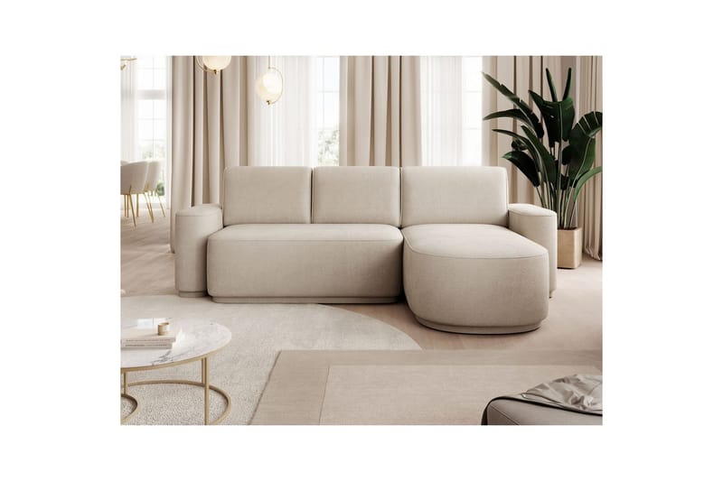 Kulmasohva Eltap Aurumm 285x92x180 cm - Touch 18, Beige, Oikea - Huonekalut - Sohva - Vuodesohva