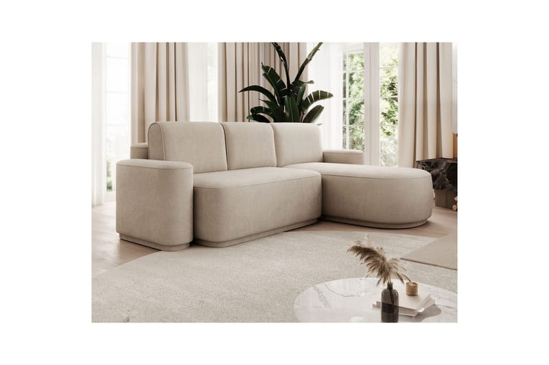 Kulmasohva Eltap Aurumm 285x92x180 cm - Touch 18, Beige, Oikea - Huonekalut - Sohva - Vuodesohva