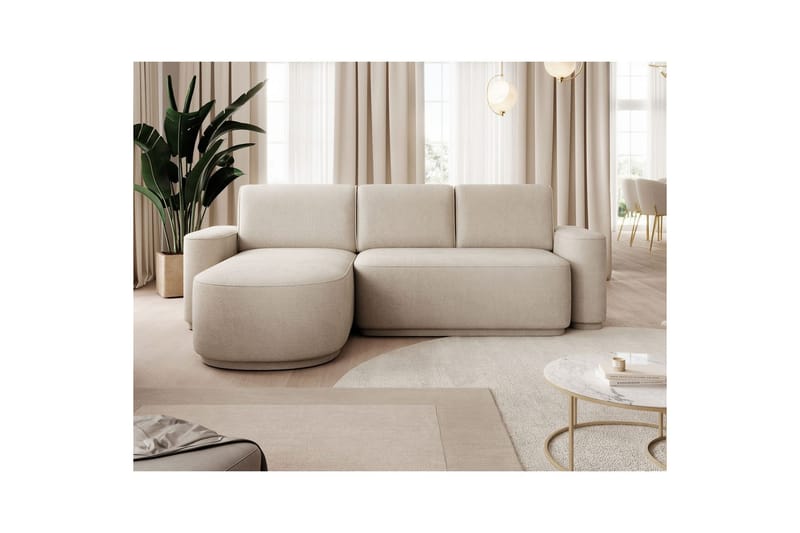Kulmasohva Eltap Aurumm 285x92x180 cm - Touch 18, Beige, Vasen - Huonekalut - Sohva - Vuodesohva