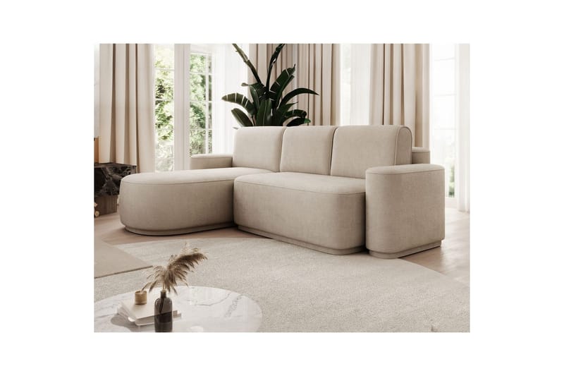 Kulmasohva Eltap Aurumm 285x92x180 cm - Touch 18, Beige, Vasen - Huonekalut - Sohva - Vuodesohva