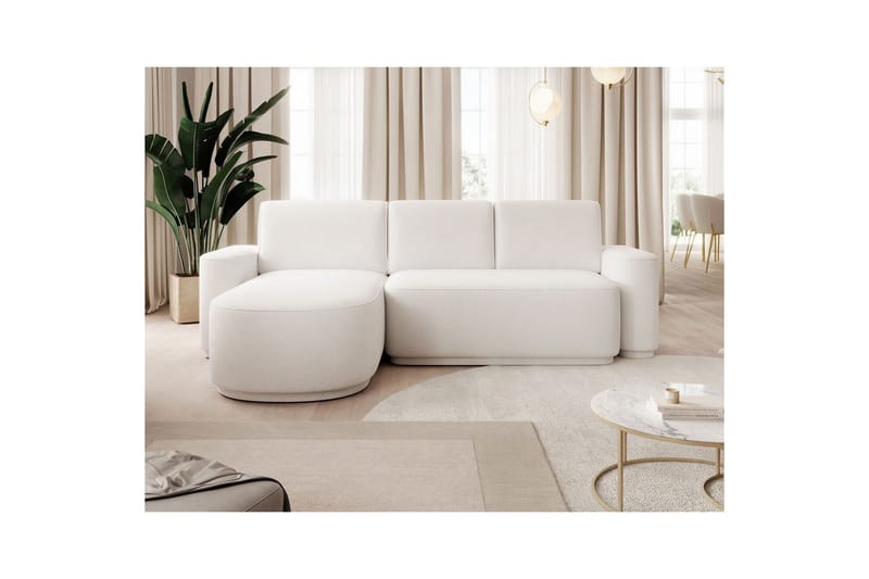 Kulmasohva Eltap Aurumm 285x92x180 cm - Paolli 01 valkoinen, Vasen - Huonekalut - Sohva - Vuodesohva