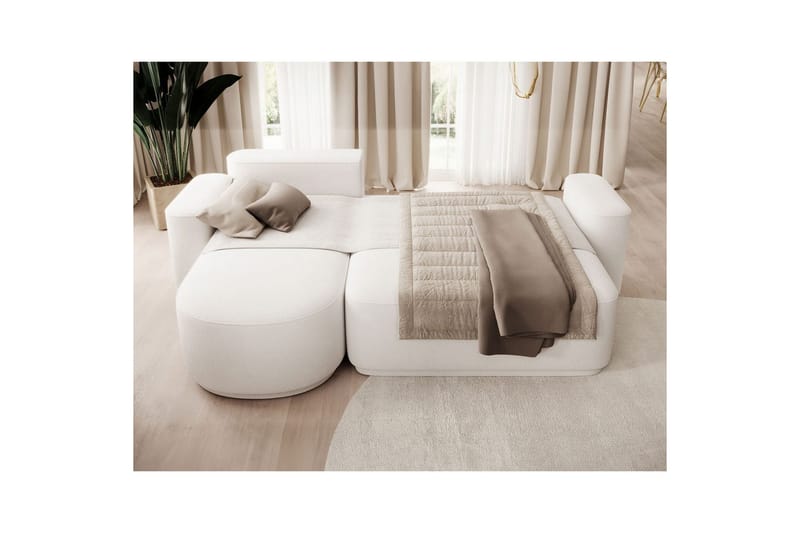 Kulmasohva Eltap Aurumm 285x92x180 cm - Paolli 01 valkoinen, Vasen - Huonekalut - Sohva - Vuodesohva