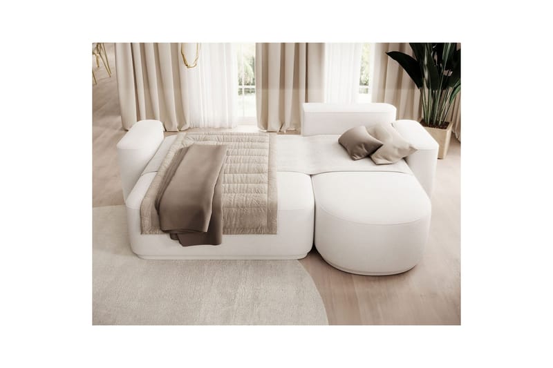 Kulmasohva Eltap Aurumm 285x92x180 cm - Paolli 01 valkoinen, Oikea - Huonekalut - Sohva - Vuodesohva
