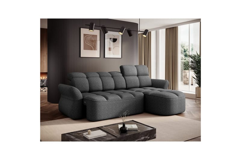 Kulmasohva Eltap Beneth 301x115x185 cm - Breona 04, Harmaa, Oikea - Huonekalut - Sohva - Vuodesohva