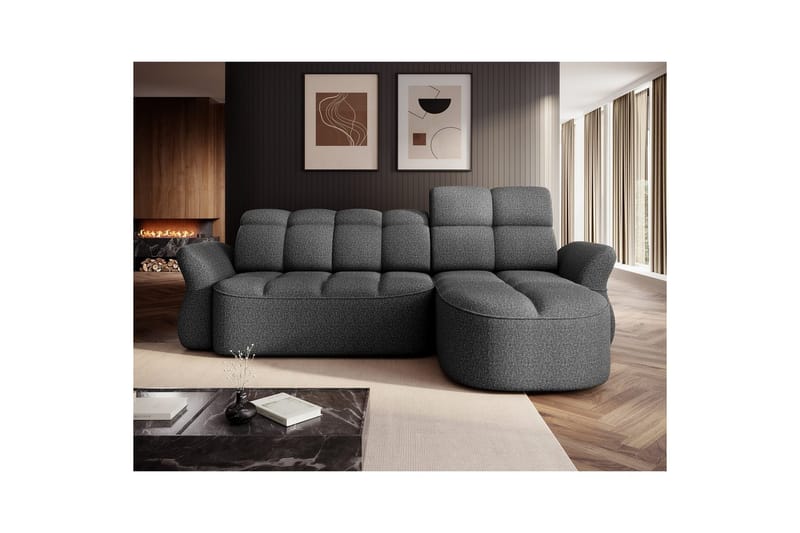 Kulmasohva Eltap Beneth 301x115x185 cm - Breona 04, Harmaa, Oikea - Huonekalut - Sohva - Vuodesohva