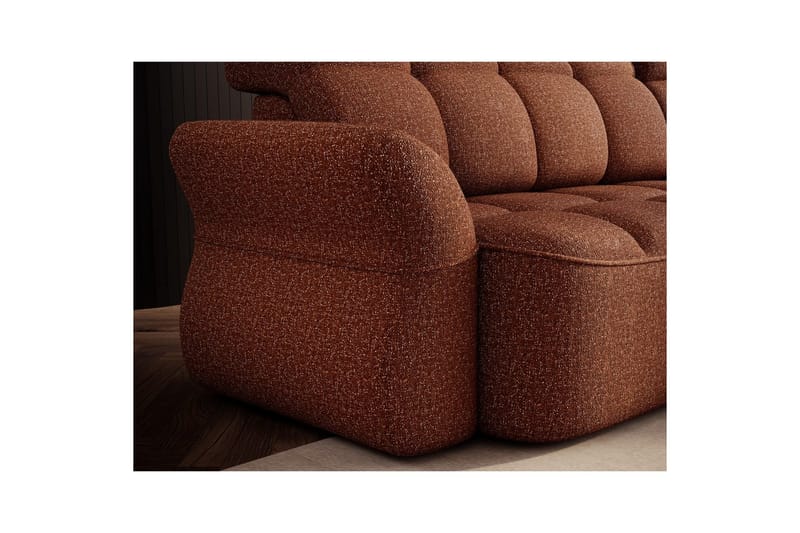Kulmasohva Eltap Beneth 301x115x185 cm - Breona 30, oranssi, Oikea - Huonekalut - Sohva - Vuodesohva