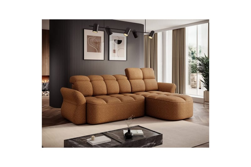 Kulmasohva Eltap Beneth 301x115x185 cm - Breona 45, keltainen, Oikea - Huonekalut - Sohva - Vuodesohva