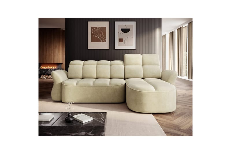 Kulmasohva Eltap Beneth 301x115x185 cm - Monolith 04, Beige, Oikea - Huonekalut - Sohva - Vuodesohva