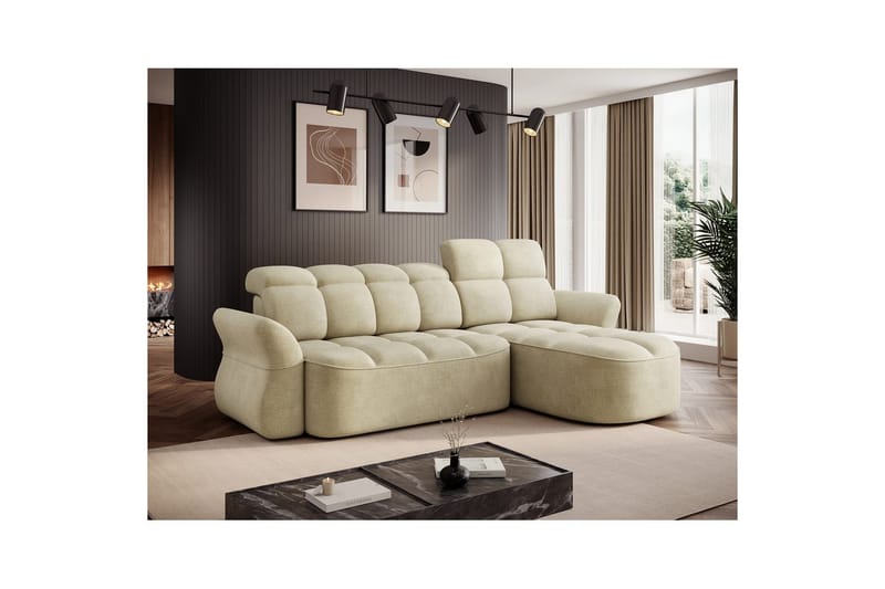 Kulmasohva Eltap Beneth 301x115x185 cm - Monolith 04, Beige, Oikea - Huonekalut - Sohva - Vuodesohva