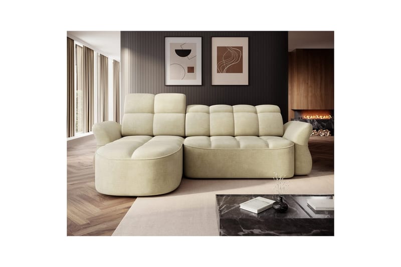 Kulmasohva Eltap Beneth 301x115x185 cm - Monolith 04, Beige, Vasen - Huonekalut - Sohva - Vuodesohva