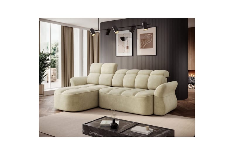 Kulmasohva Eltap Beneth 301x115x185 cm - Monolith 04, Beige, Vasen - Huonekalut - Sohva - Vuodesohva