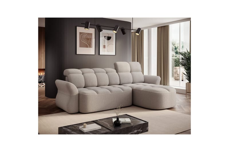 Kulmasohva Eltap Beneth 301x115x185 cm - Royal 18, Beige, Oikea - Huonekalut - Sohva - Vuodesohva