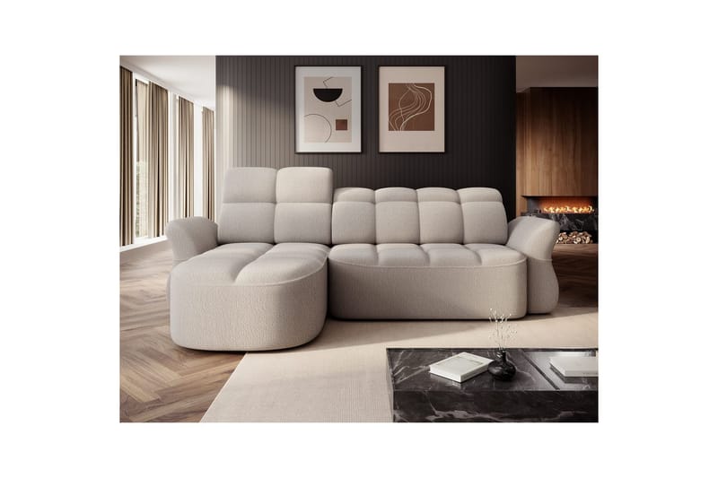 Kulmasohva Eltap Beneth 301x115x185 cm - Royal 18, Beige, Vasen - Huonekalut - Sohva - Vuodesohva