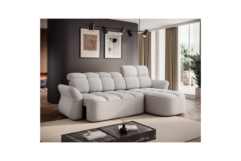 Kulmasohva Eltap Beneth 301x115x185 cm - Space 03, vaaleanharmaa, Oikea - Huonekalut - Sohva - Vuodesohva