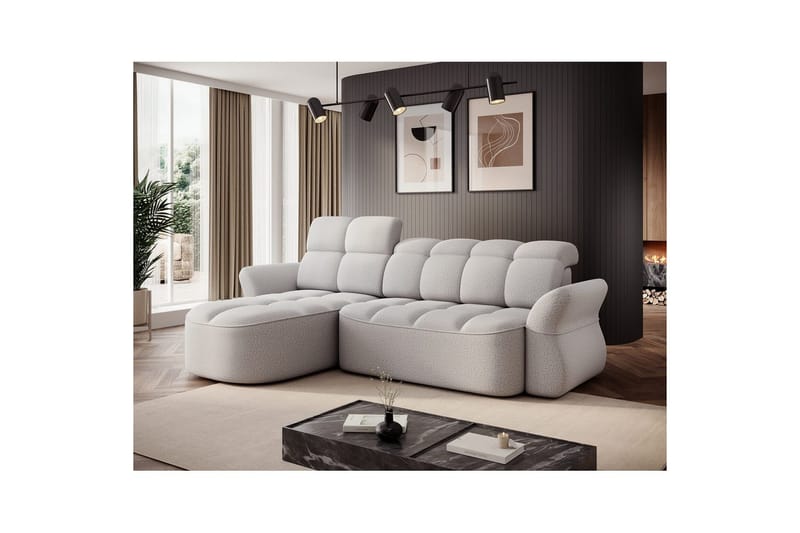 Kulmasohva Eltap Beneth 301x115x185 cm - Space 03, vaaleanharmaa, Vasen - Huonekalut - Sohva - Vuodesohva