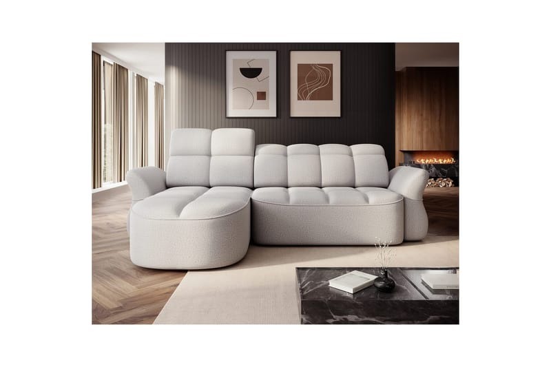 Kulmasohva Eltap Beneth 301x115x185 cm - Space 03, vaaleanharmaa, Vasen - Huonekalut - Sohva - Vuodesohva