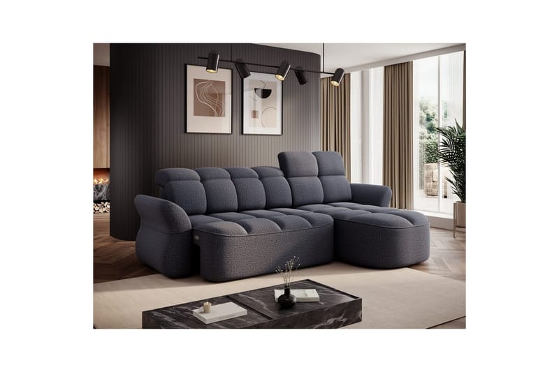 Kulmasohva Eltap Beneth 301x115x185 cm - Space 40, sininen, Oikea - Huonekalut - Sohva - Vuodesohva