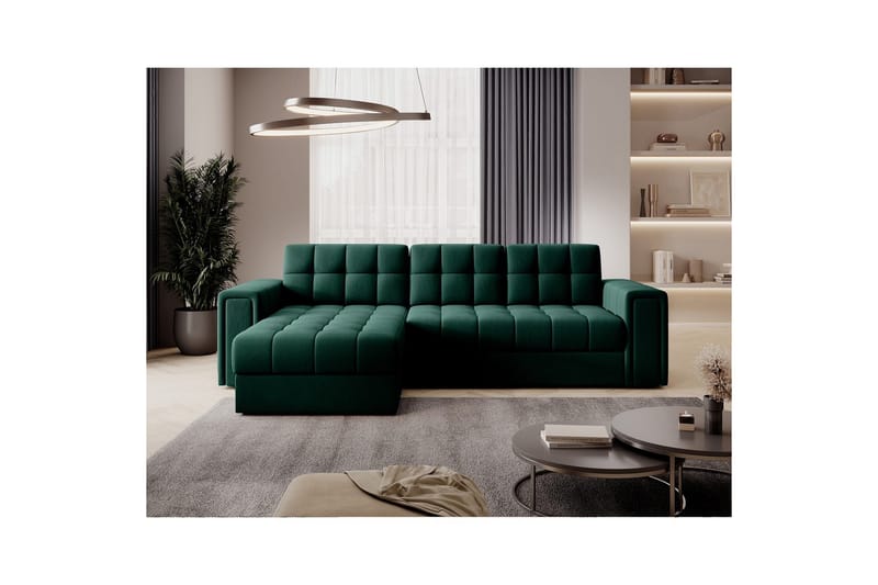 Kulmasohva Eltap Blenvi 260x150x82 cm - Lukso 35, Vihreä - Huonekalut - Sohva - Vuodesohva