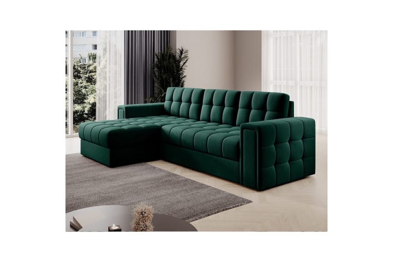 Kulmasohva Eltap Blenvi 260x150x82 cm - Lukso 35, Vihreä - Huonekalut - Sohva - Vuodesohva