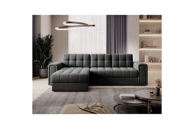 Kulmasohva Eltap Blenvi 260x150x82 cm - Sola 06, Tummanharmaa - Huonekalut - Sohva - Vuodesohva