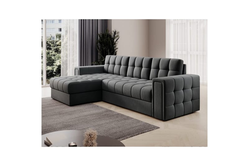 Kulmasohva Eltap Blenvi 260x150x82 cm - Sola 06, Tummanharmaa - Huonekalut - Sohva - Vuodesohva
