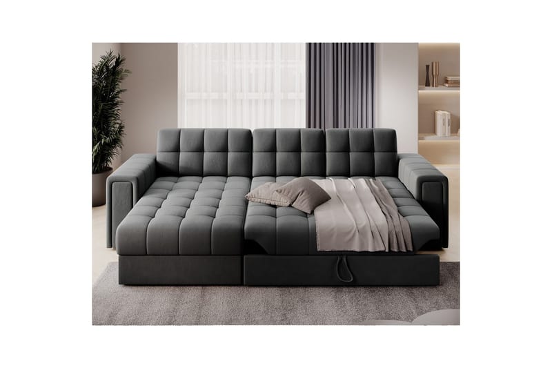 Kulmasohva Eltap Blenvi 260x150x82 cm - Sola 06, Tummanharmaa - Huonekalut - Sohva - Vuodesohva