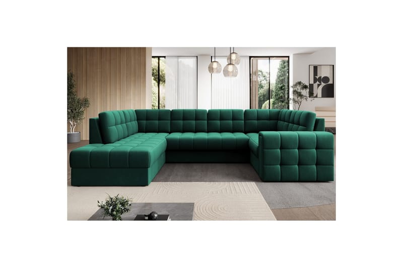 Kulmasohva Eltap Blewett 299x198x82 cm - Lukso 35, Vihreä, Vasen - Huonekalut - Sohva - Vuodesohva