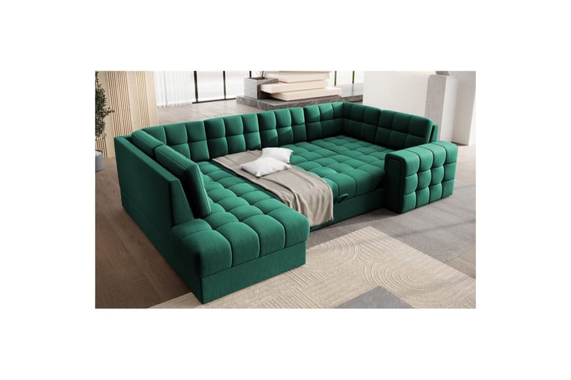 Kulmasohva Eltap Blewett 299x198x82 cm - Lukso 35, Vihreä, Vasen - Huonekalut - Sohva - Vuodesohva