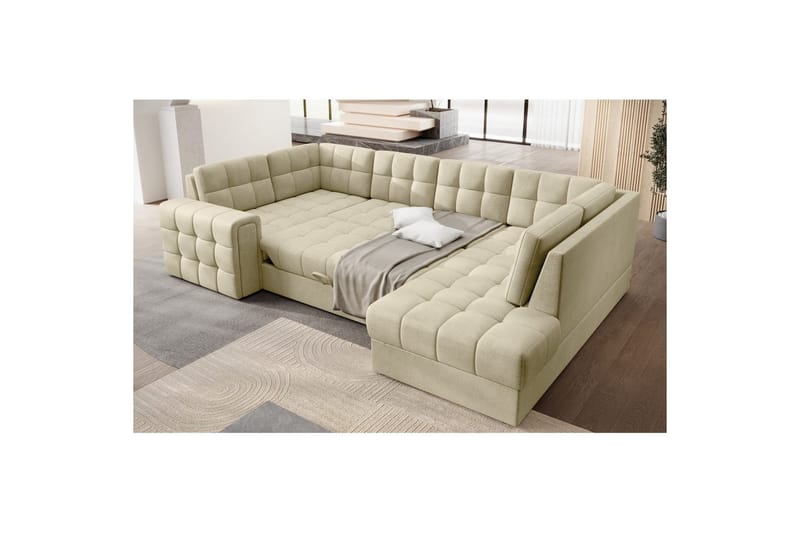 Kulmasohva Eltap Blewett 299x198x82 cm - Monolith 04, Beige, Oikea - Huonekalut - Sohva - Vuodesohva
