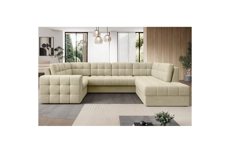 Kulmasohva Eltap Blewett 299x198x82 cm - Monolith 04, Beige, Oikea - Huonekalut - Sohva - Vuodesohva