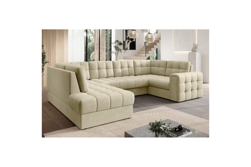 Kulmasohva Eltap Blewett 299x198x82 cm - Monolith 04, Beige, Vasen - Huonekalut - Sohva - Vuodesohva