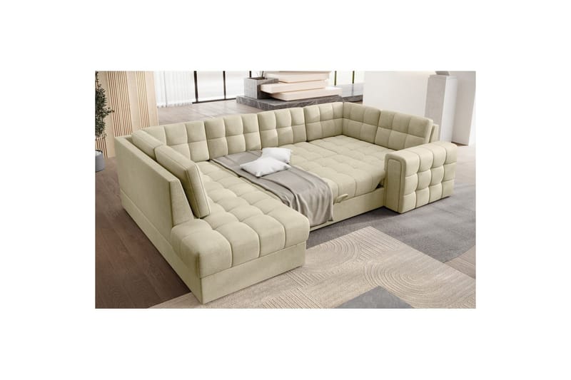 Kulmasohva Eltap Blewett 299x198x82 cm - Monolith 04, Beige, Vasen - Huonekalut - Sohva - Vuodesohva
