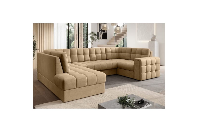 Kulmasohva Eltap Blewett 299x198x82 cm - Monolith 09, Tumma beige, Vasen - Huonekalut - Sohva - Vuodesohva