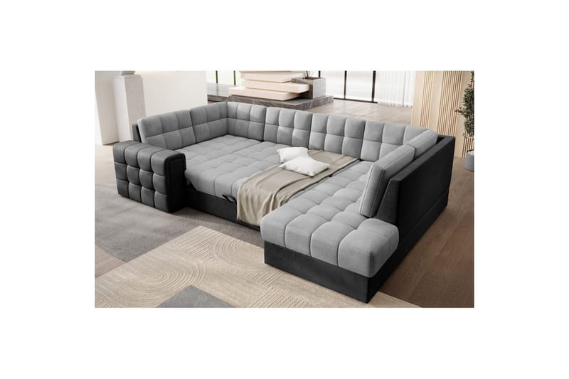 Kulmasohva Eltap Blewett 299x198x82 cm - Monolith 84, Monolith 97, Vaaleanharmaa, Tummanharmaa, Oikea - Huonekalut - Sohva - Vuodesohva