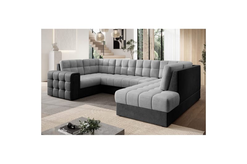 Kulmasohva Eltap Blewett 299x198x82 cm - Monolith 84, Monolith 97, Vaaleanharmaa, Tummanharmaa, Oikea - Huonekalut - Sohva - Vuodesohva