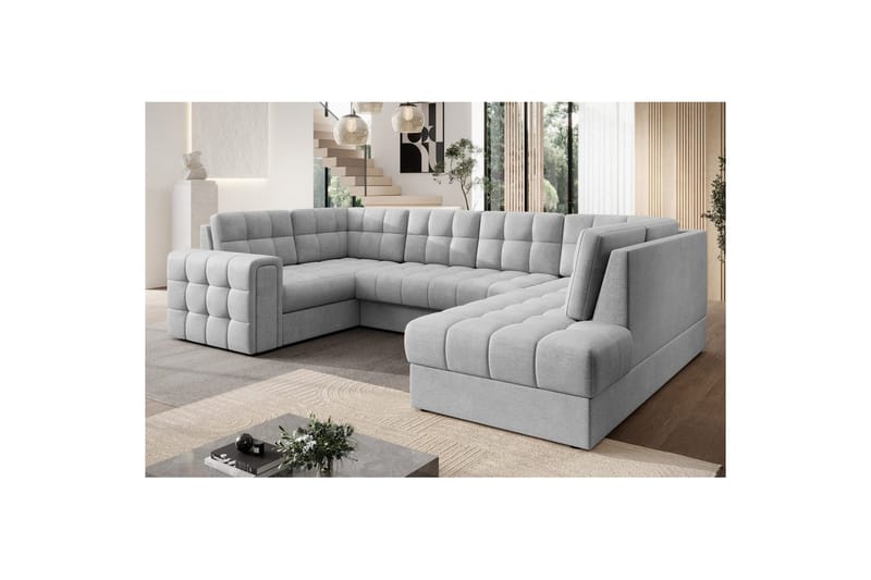 Kulmasohva Eltap Blewett 299x198x82 cm - Monolith 84, Vaaleanharmaa, Oikea - Huonekalut - Sohva - Vuodesohva