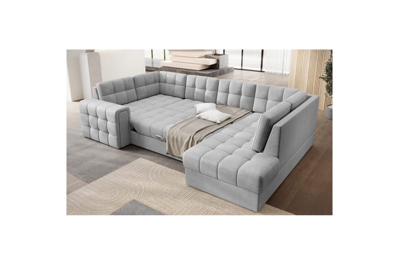 Kulmasohva Eltap Blewett 299x198x82 cm - Monolith 84, Vaaleanharmaa, Oikea - Huonekalut - Sohva - Vuodesohva