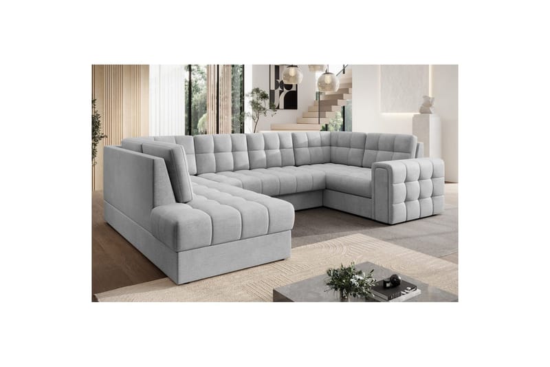 Kulmasohva Eltap Blewett 299x198x82 cm - Monolith 84, Vaaleanharmaa, Vasen - Huonekalut - Sohva - Vuodesohva
