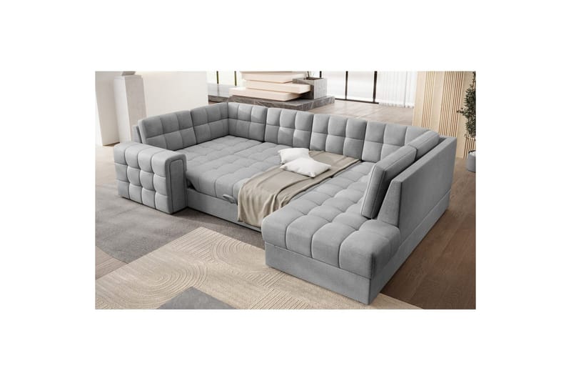 Kulmasohva Eltap Blewett 299x198x82 cm - Monolith 85, Harmaa, Oikea - Huonekalut - Sohva - Vuodesohva