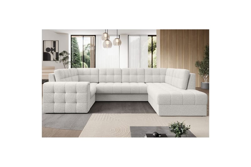 Kulmasohva Eltap Blewett 299x198x82 cm - Royal 01, Valkoinen, Oikea - Huonekalut - Sohva - Vuodesohva