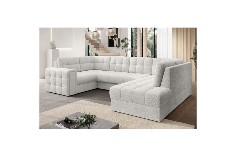 Kulmasohva Eltap Blewett 299x198x82 cm - Royal 01, Valkoinen, Oikea - Huonekalut - Sohva - Vuodesohva