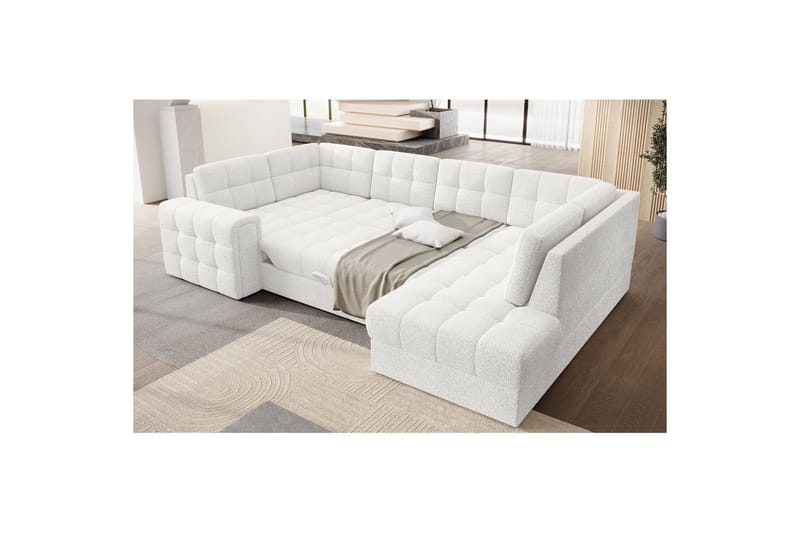 Kulmasohva Eltap Blewett 299x198x82 cm - Royal 01, Valkoinen, Oikea - Huonekalut - Sohva - Vuodesohva