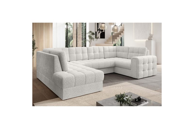 Kulmasohva Eltap Blewett 299x198x82 cm - Royal 01, Valkoinen, Vasen - Huonekalut - Sohva - Vuodesohva