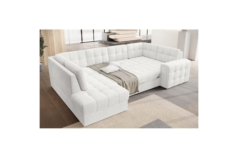 Kulmasohva Eltap Blewett 299x198x82 cm - Royal 01, Valkoinen, Vasen - Huonekalut - Sohva - Vuodesohva