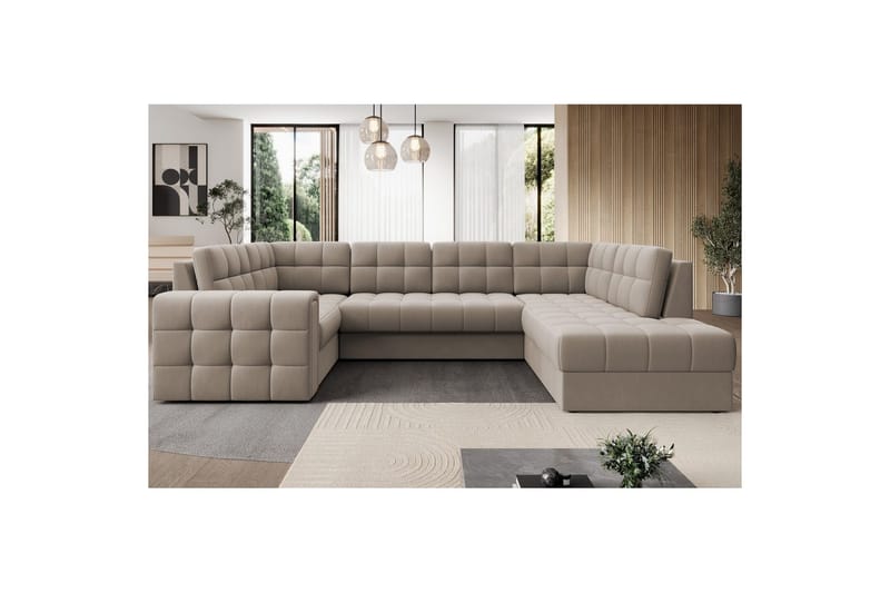 Kulmasohva Eltap Blewett 299x198x82 cm - Sola 18, Beige, Oikea - Huonekalut - Sohva - Vuodesohva