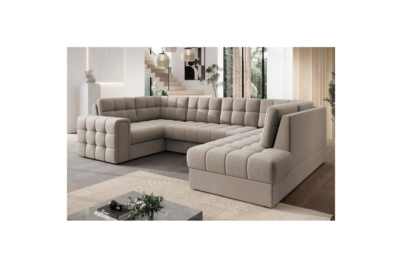 Kulmasohva Eltap Blewett 299x198x82 cm - Sola 18, Beige, Oikea - Huonekalut - Sohva - Vuodesohva